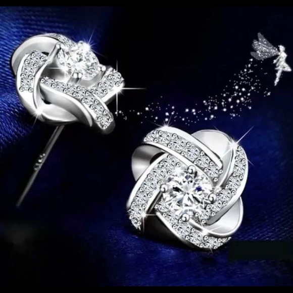 🍀New Stamped S925 Round Cubic Zirconia chain, Earrings & Ring(adjustable) - Picture 6 of 10